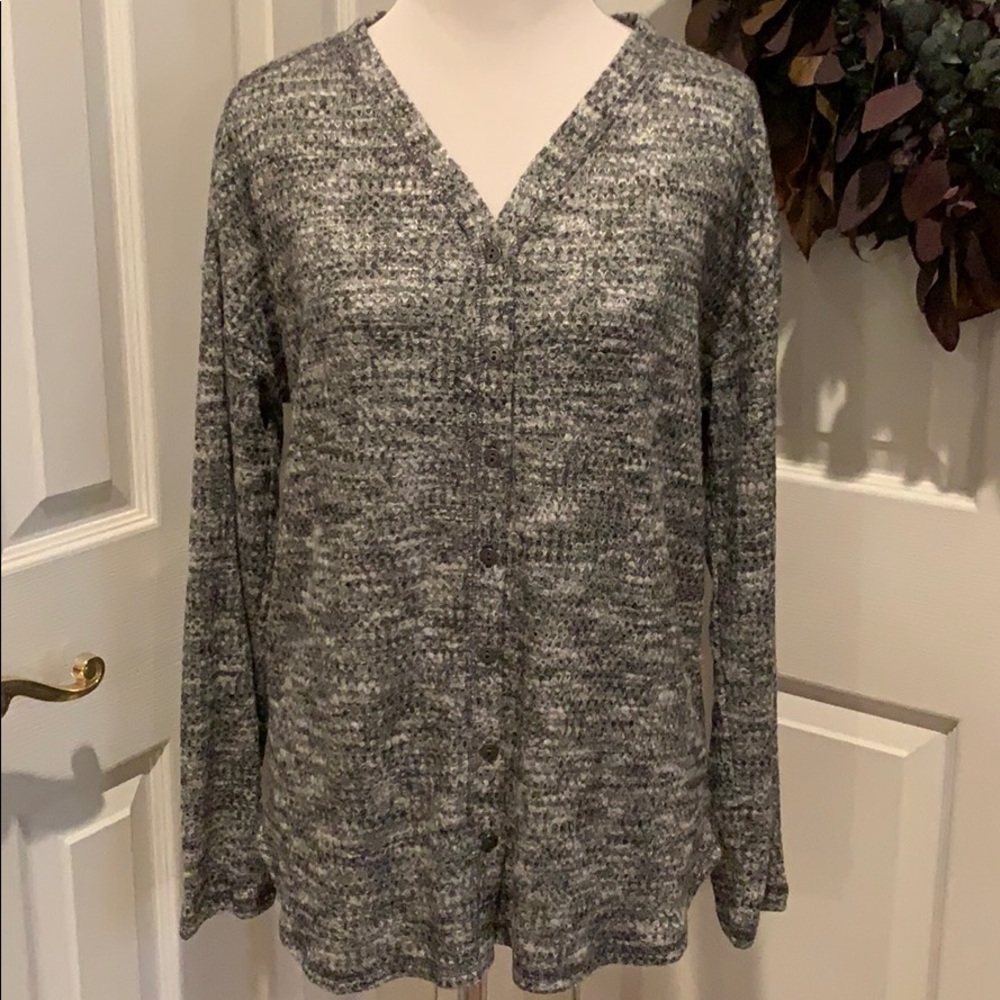 Gray and white soft and cozy button down